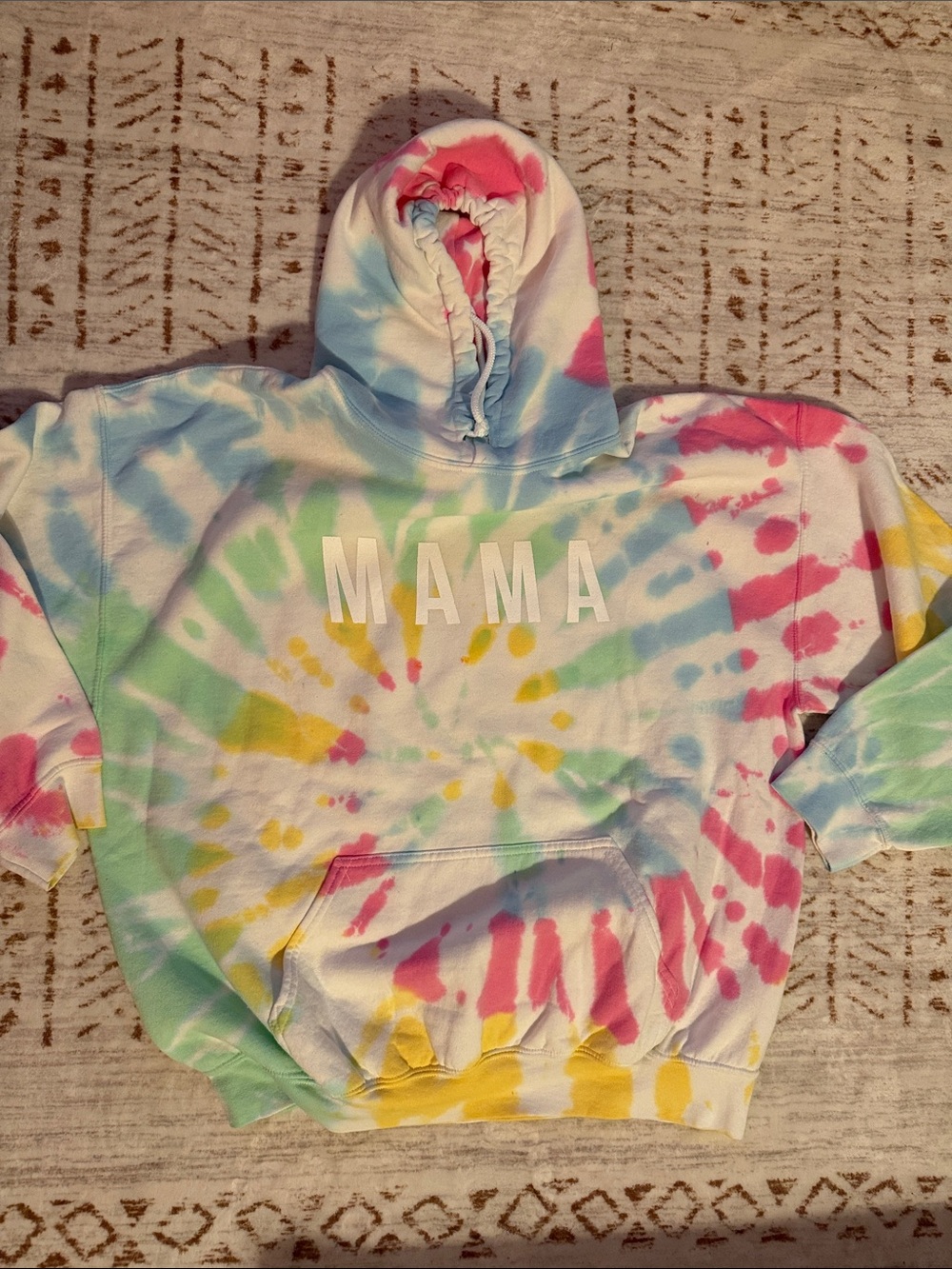 Tie-Dye “MAMA” Adult Unisex Hoodie - XL